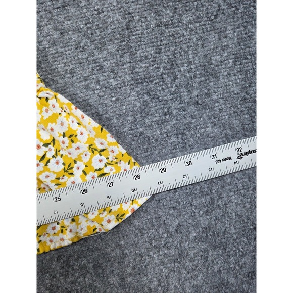 Aeropostale Dress Women Yellow Floral Button Baby Doll Short Sleeve Size S - Picture 7 of 10